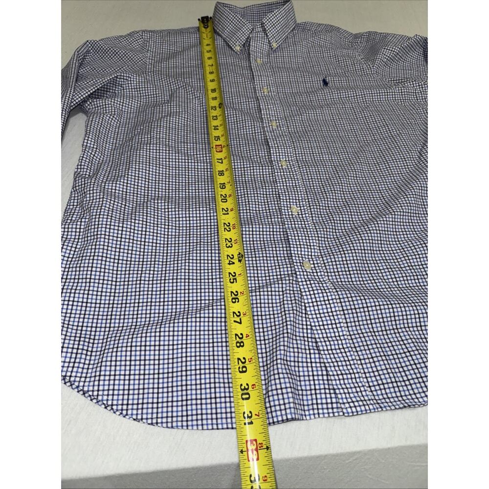 Polo Ralph Lauren Shirt Mens XL Blue Gingham Classic Fit Button Down Cotton EUC - Picture 7 of 8